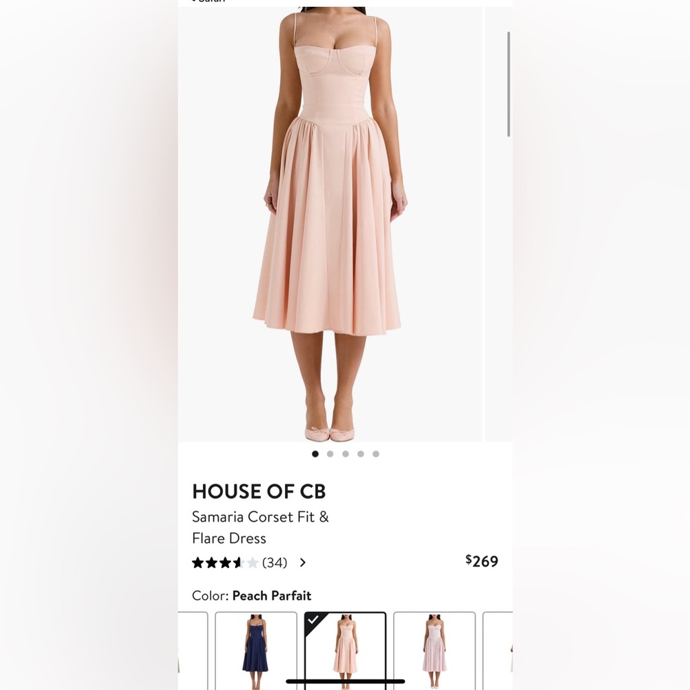 House of CB Soft Pink Midi Dress (SOLD ON DEPOP) - Picture 2 of 7